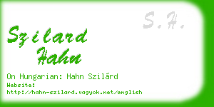 szilard hahn business card